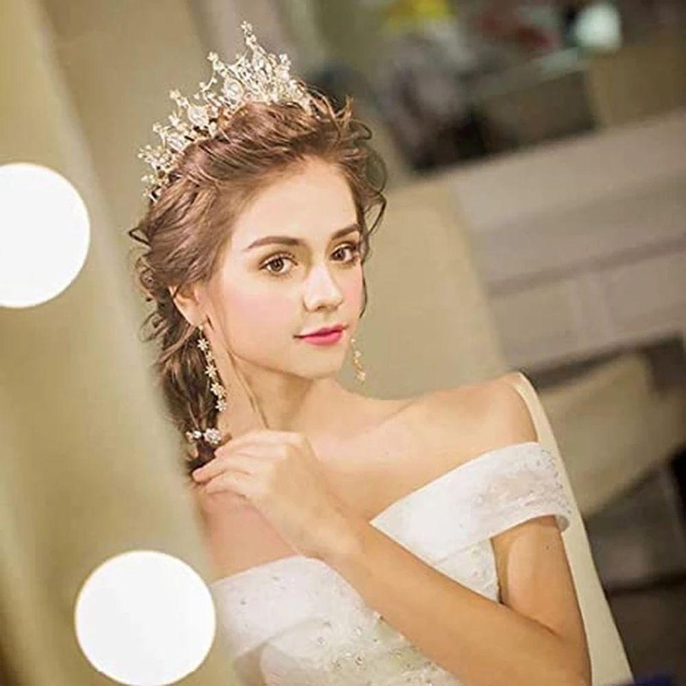 Hair Jewelry Wedding Women Hair Hoop Bridal Crowns Baroque Crystal Tiara Black Rhinestone Crown
