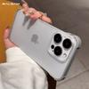 Ультратонкий матовый прозрачный безрамочный чехол для iPhone 15Pro 14 13 12 15 Pro Max, противоударный жесткий прозрачный чехол из поликарбоната