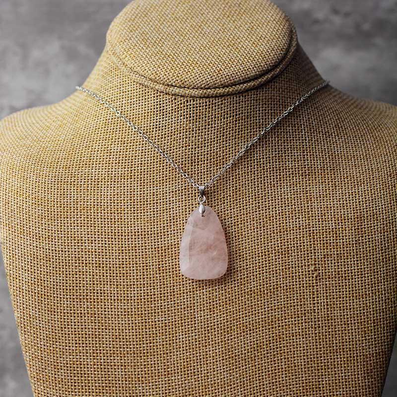 Europe, America, Japan and Korea fashion Maillard geometric pendant plated real platinum chain necklace retro natural stone jewelry