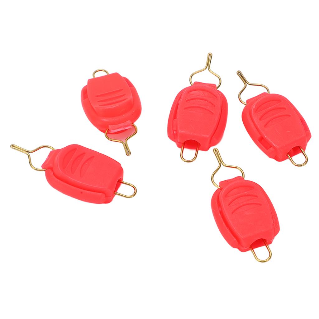 5PCS Fishing Line Stopper Baitcasting Reel Fishing Line Clip Holder Buckle Keeper Fishing AccessoriesRed