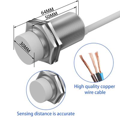 Емкостный датчик приближения GTRIC M30 10-30VDC NPN PNP NO NC Встраиваемый Не встраиваемый Для неметаллических материалов Выключатель уровня жидкости С кабелем 2M