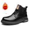 Мода 2024 Британский стиль Мужская повседневная обувь из натуральной кожи Зимние ботинки с высоким берцем Рабочая обувь Мужская деловая повседневная обувь Толстая подошва