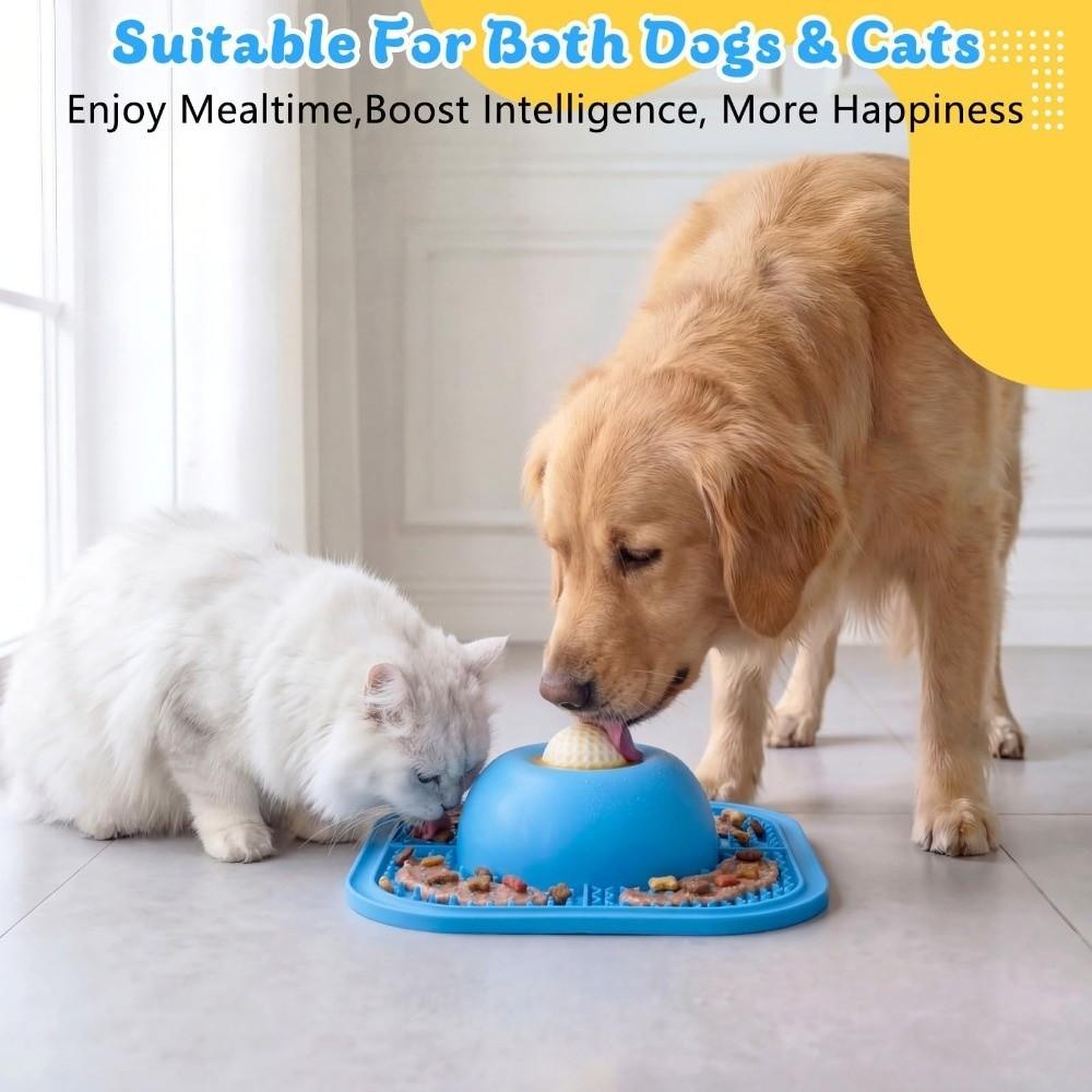 Resin Slow Feeder Dog Bowls Interactive Rolling Ball Puppy Licking Toy Pet Lick Mat Pet Home Use
