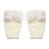 Women Girls Half Finger Elastic Warm Mittens Knitted Gloves Thicken Warm Faux Rabbit Hair Gloves