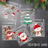 50/100pcs DIY Xmas Biscuit Bag Self Adhesive Sugar Cookies Bag New Christmas Candy Bag  Christmas