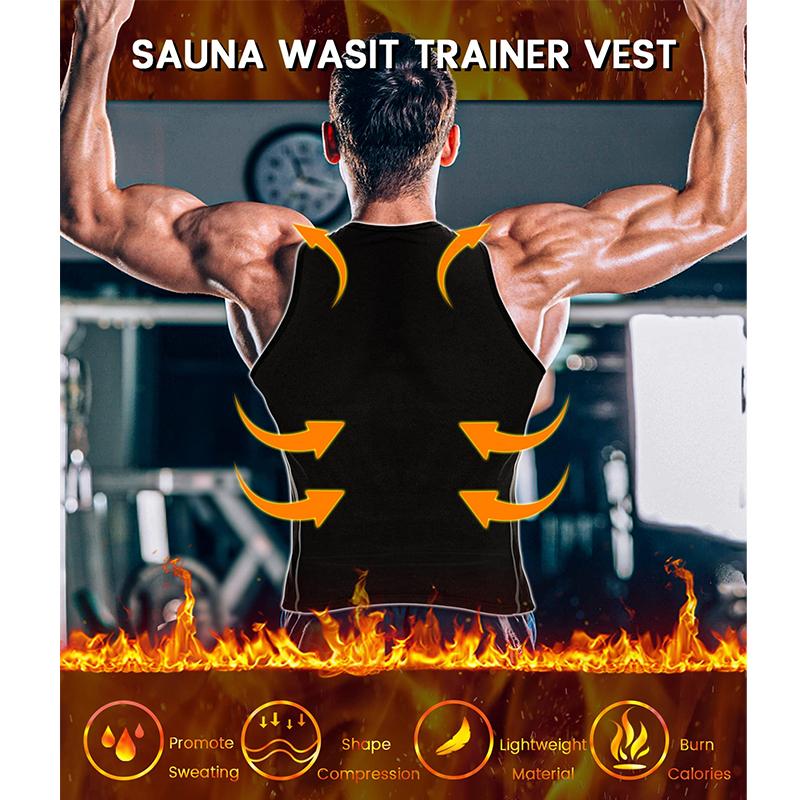 Спортивный жилет для мужчин Тренер для талии Костюм для сауны Горячие полимерные толстовки для похудения Формирователь тела Тренировочные майки Корректирующее белье Базовый слой для фитнеса