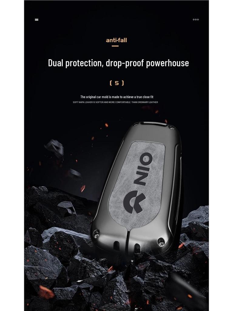 Премиальный чехол для ключа Nio для ET5, ET7, ES7, EC7 - Автомобильный аксессуар высокого класса с мужской застежкой-ракушкой