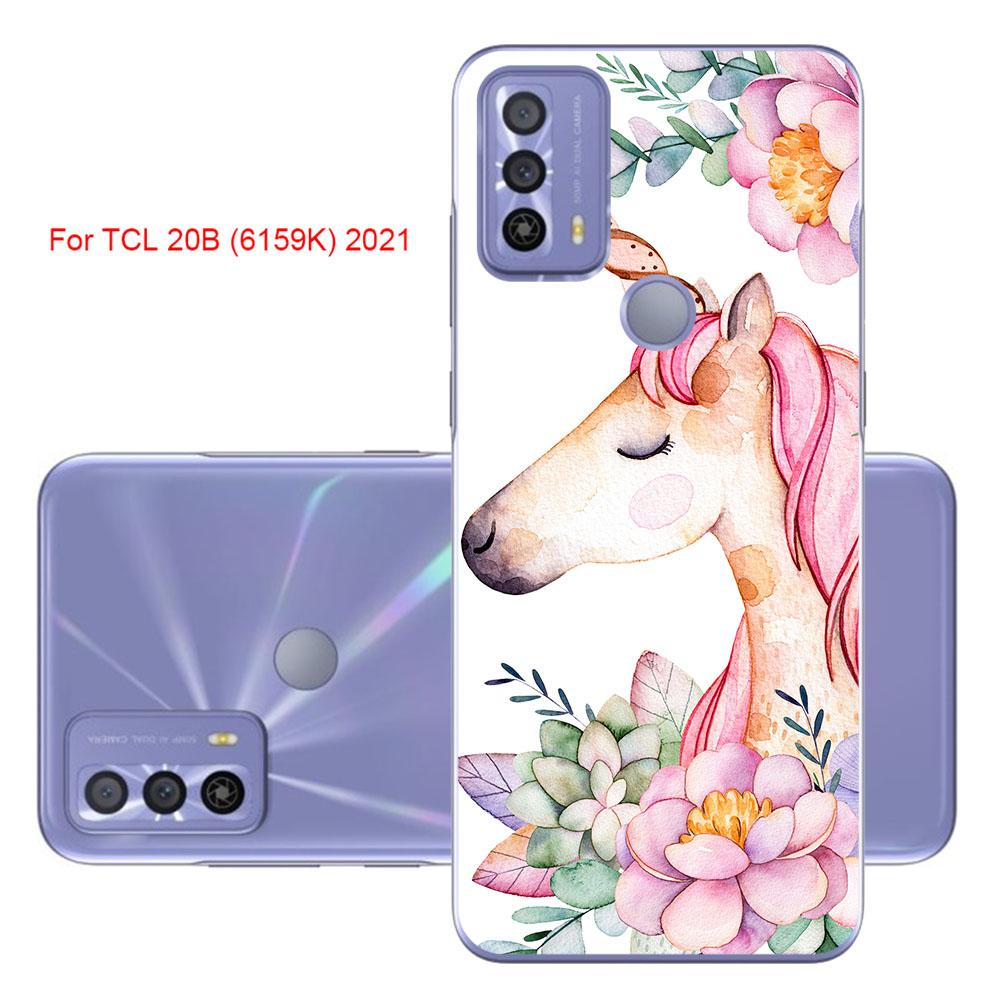 Чехол для телефона TCL 20B (6159К) 2021 6,52-дюймовый мягкий чехол из ТПУ, цветная роскошная популярная печать, мобильные модные сумки