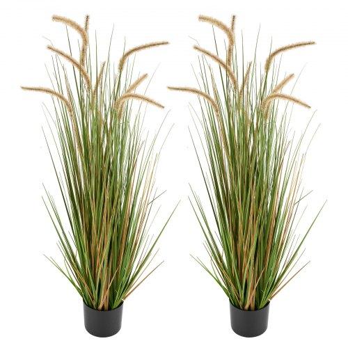 VEVOR Artificial Grass Plant, 2 Pack 1194mm Horsetail Reed Grass in Pot