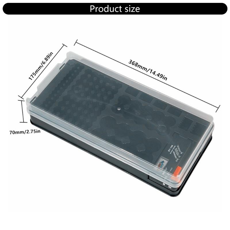 Rechargeable Cell Organiser System 116 Grid Transparent Protective Cover Removable Dividers with Charging Detection
