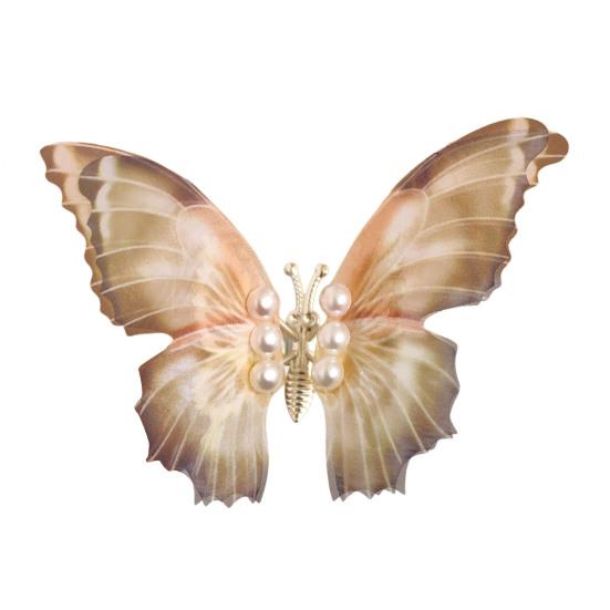 Hairpin Gradient Color Butterflies Decor Hair Clip with Imitation Pearls Exquisite Appearance Hair Pin Hair Accessories