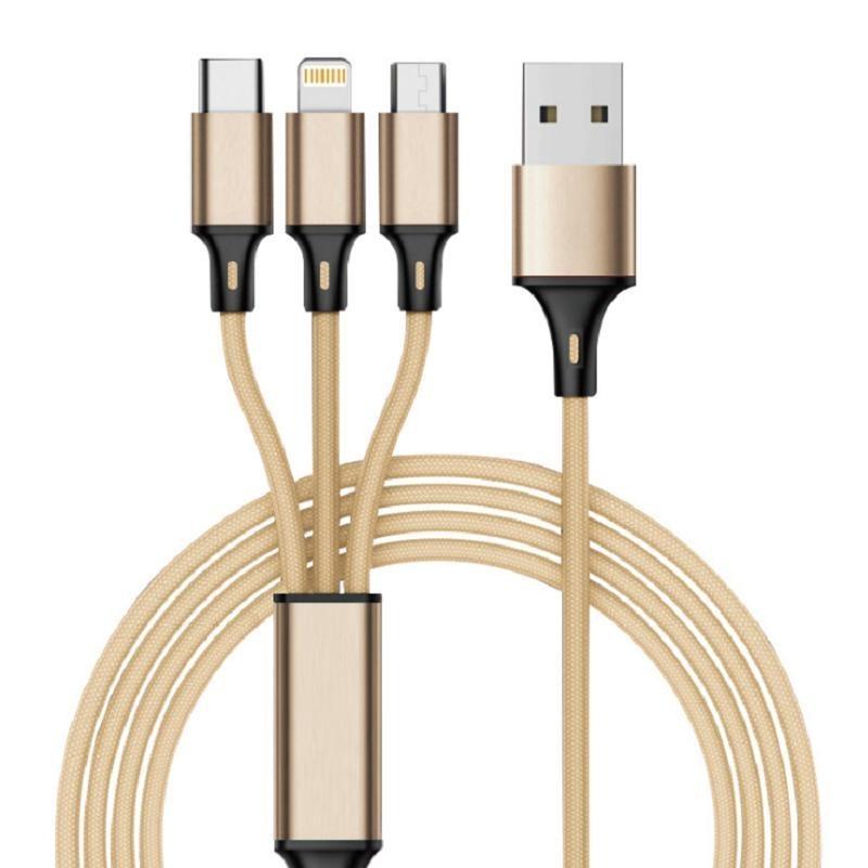 Кабель для быстрой зарядки 3-в-1 для передачи данных 1,25 м для Huawei Android Apple Оптом
