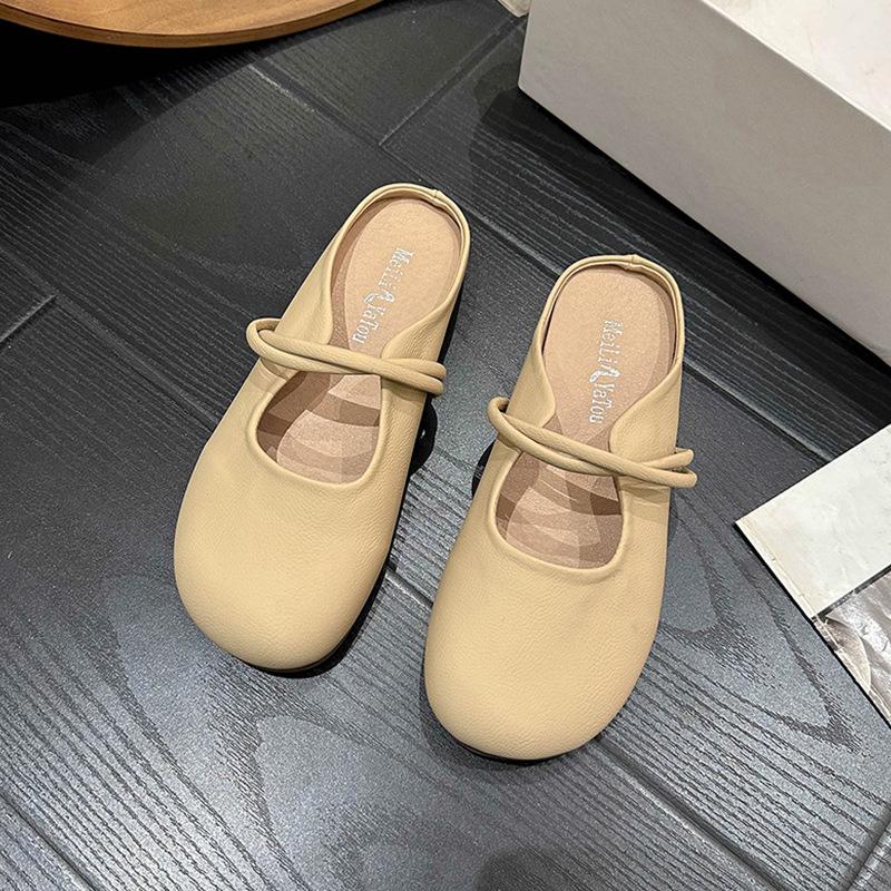Нежный сказочный ветер обувь на мягкой подошве одинарная женская лето 2025 новая с бантом на плоской подошве туфли-бини удобные неглубокие туфли бабушки