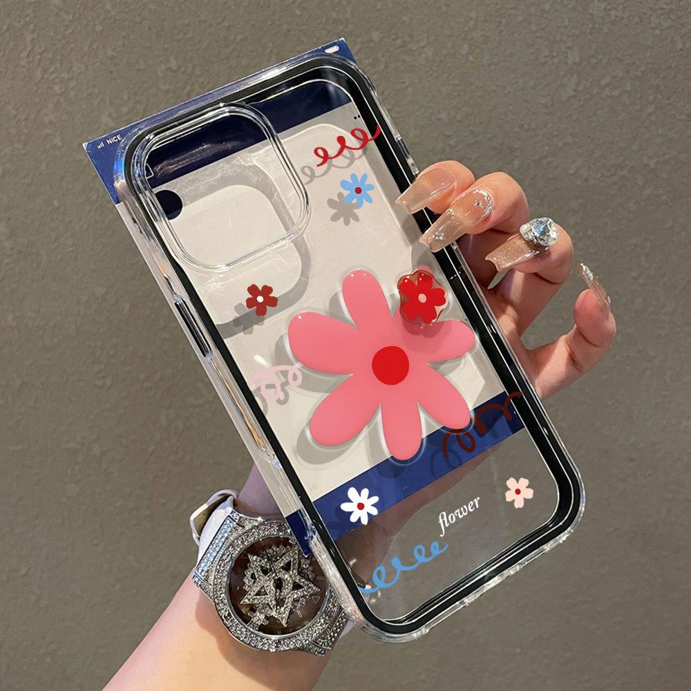 Милые цветы в корейском стиле для защитного чехла мобильного телефона iPhone17 Pro Max 16 простой 15Pro нишевый 14