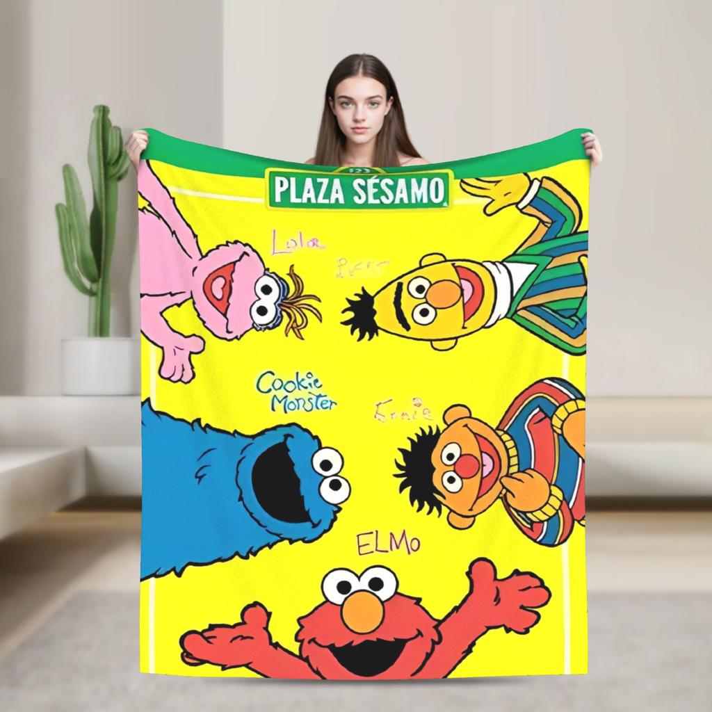 Теплое Мягкое Одеяло Дорожное Офисное Печенька Монстр Элмо Плед Фланелевое Покрывало Для Улицы Забавное Покрывало Для Дивана-Кровати
