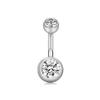 1Pc Sexy Charming Double Round Jewelry Piercing Fashion Cubic Zirconia Belly Button Ring 316L Surgical Steel  DIY Jewelry Accessories