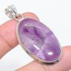 Natural Sage Amethyst Gemstone 925 Sterling Silver Jewelry Pendant 2.09" Z4a62
