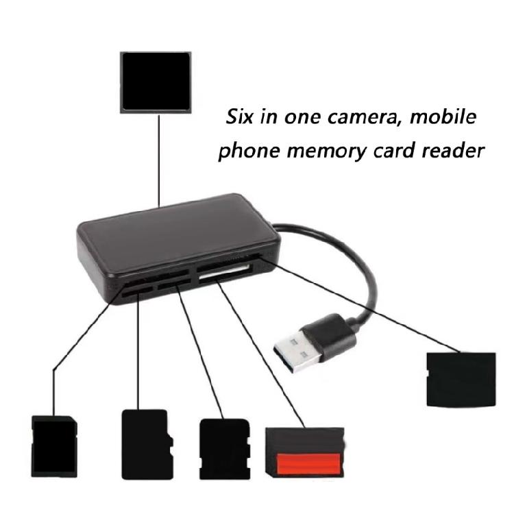 6-в-1 Устройство для чтения карт памяти USB-кардридер для карт MS Адаптер для кардридера для камеры Мобильного телефона Ноутбука Аксессуары для ноутбука