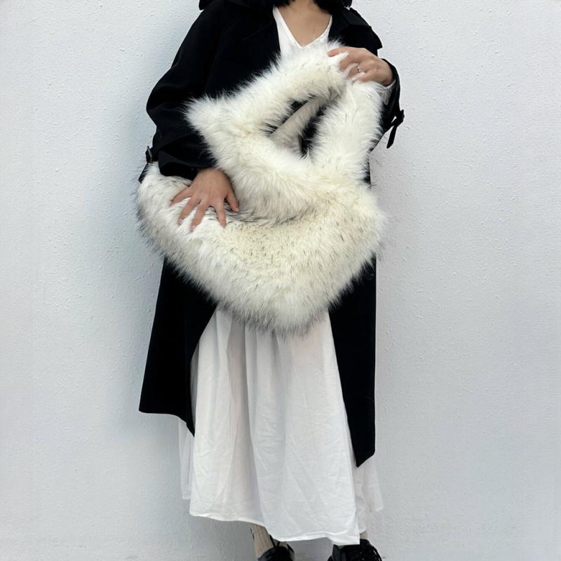 Зимние новые модные мягкие плюшевые женские сумки большой емкости темперамент меховая женская большая сумка тоут европейские и американские ретро женские сумки через плечо