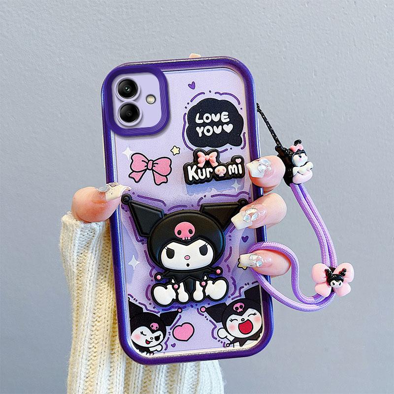 KEYSION Shockproof Case for Samsung A06 4G A05 A04 A04e with Lanyard Silicone Cute 3D Cartoon Doll Phone Cover for Galaxy M04 F04