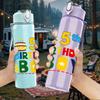 1PC 5th Birthday Boy Party Text Print 750ml Color Plastic Sports Water Bottle Leakproof Flip Straw Lid Suitable for Sports Office Home Use