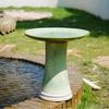 Handmade Ceramic Bird Bath, Floral Relief Bowl, diameter 43cm Height 45cm, Gradient Green High-Gloss Glaze, Frost-Resistant & Weatherproof for Garden
