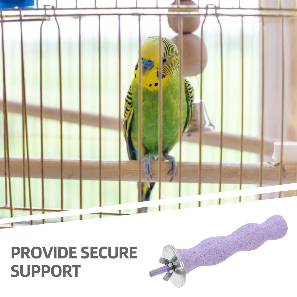 14Cm Eco Friendly Natural Wood Bird Perch Sand Texture Foot Exercise Stand for Parakeets Cockatoos Conures Relieves Boredom