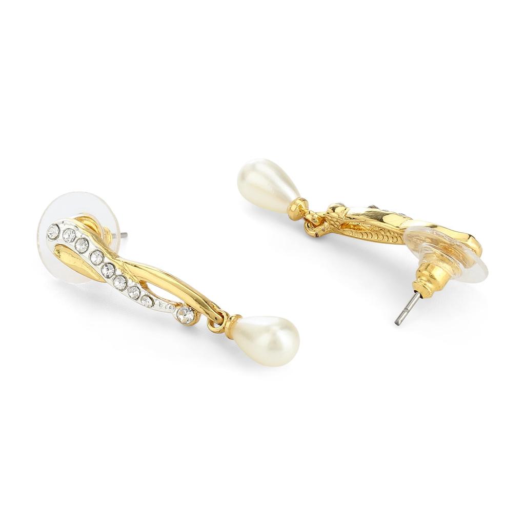 Серьги-капли с белым жемчугом