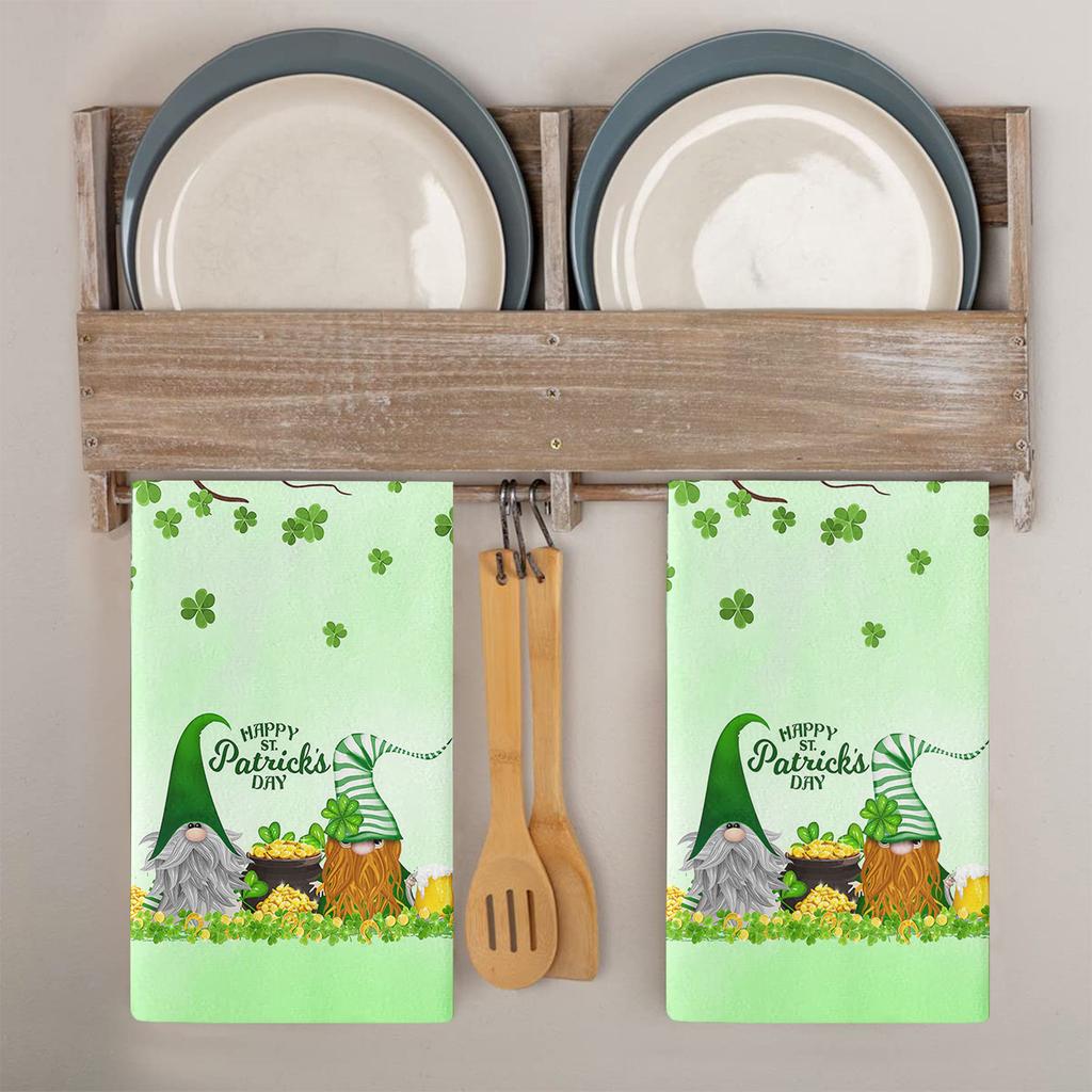 Кухонные полотенца, 1 шт., впитывающие полотенца для мытья посуды на день Святого Патрика