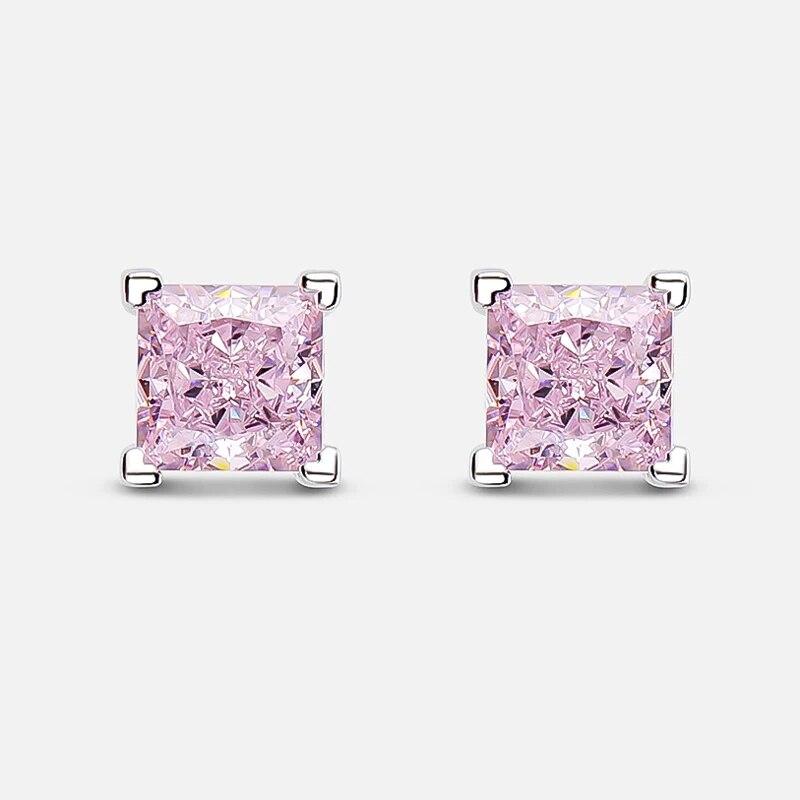 Женские серьги-гвоздики из стерлингового серебра 100% 925 пробы 6*6 мм с желтым аквамарином и высокоуглеродистыми бриллиантами, сверкающие ювелирные изделия