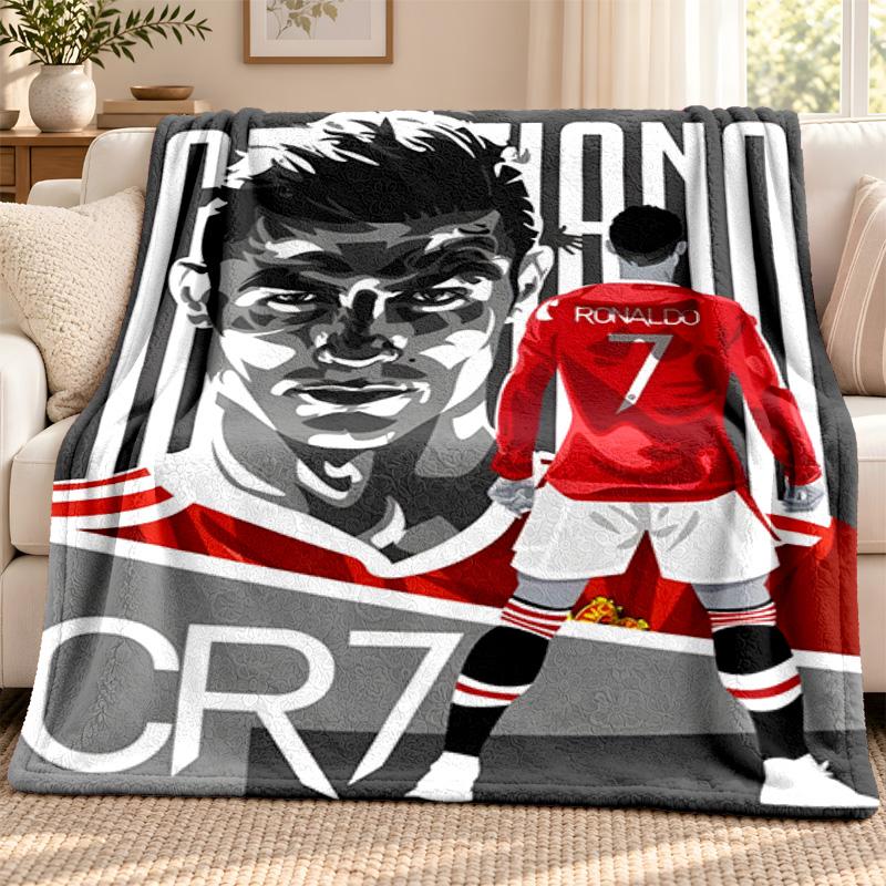 Cristiano Ronaldo blanket Flannel Blanket Soft Cozy Plush Throw for Sofa Bed Lightweight Home Decoration Outdoor camping
