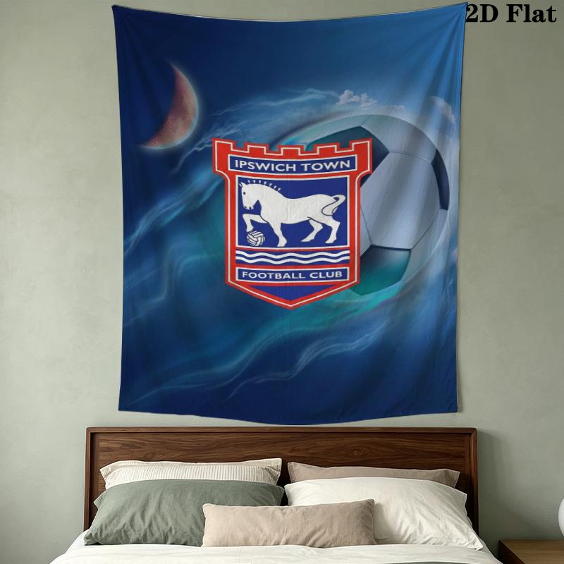Ipswich Town FC Wall Tapestry Aesthetic Wall Hanging Printed Fabric Blanket Decorative Tapestries for Bedroom Living Room Home Decor