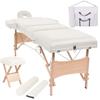 VidaXL Foldable Massage Table and Stool 10 Cm Thick White 110156