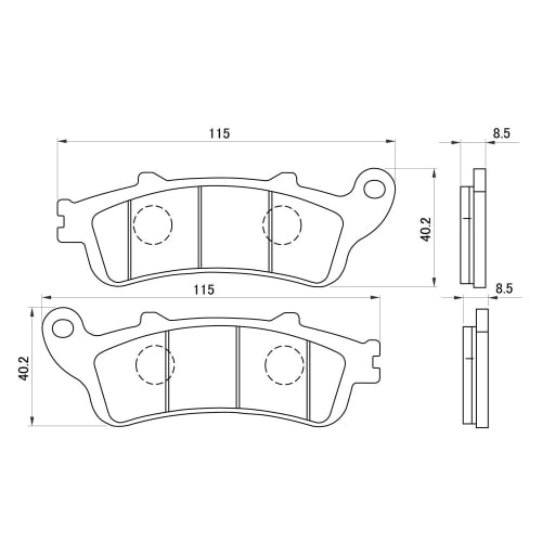 Daytona Motorcycle Brake Pad Hyper Sintered Pad (Sintered Metal Pad) Gold Wing (01-07) Silver Wing 400/ABS (02-08) Foresight SE (99-05) VULCAN S (16-2