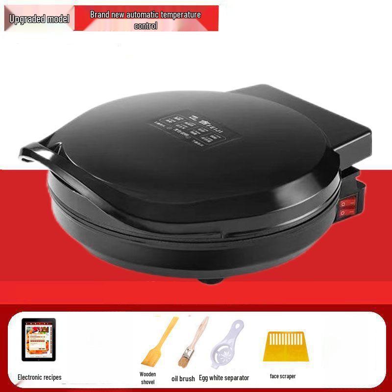 Dual-Sided Electric Griddle for Pancakes, Crepes, and Flatbreads - Ideal for Home Use with Suspended Heating Plates.