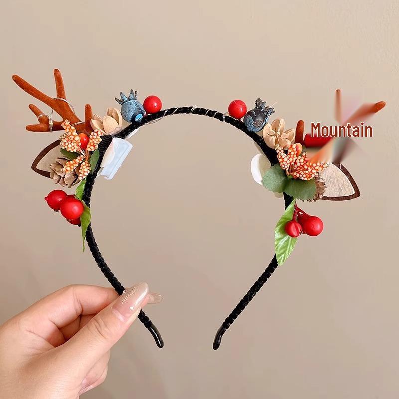 Children's Christmas Antler Headband Hair Clip - Festive Holiday Accessory