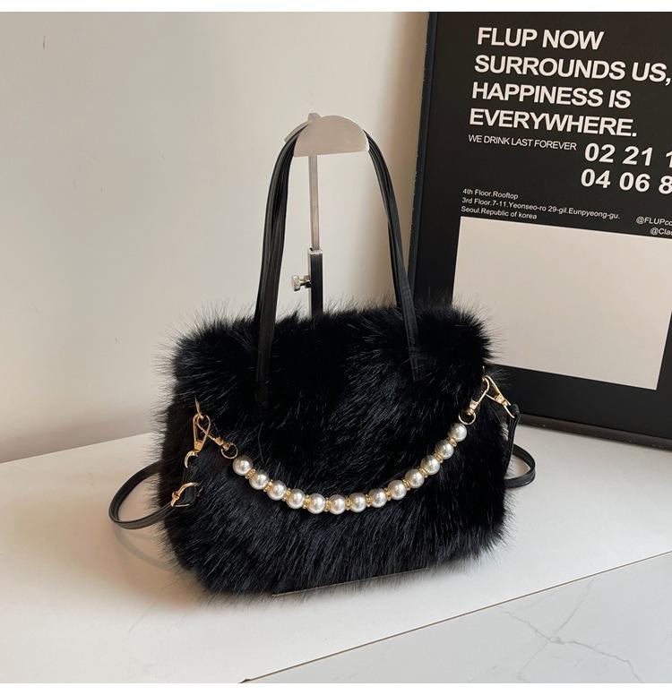 Модная сумка 2024 года, новая женская сумка, симпатичная пушистая сумка через плечо, сумка-мессенджер в иностранном стиле с бисером