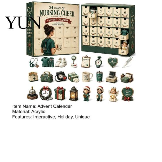 Miniature Advent Calendar 2026 Career Calendar, 24-Day Countdown Box with Mini Occupation Interactive Parent Child Toy Figures, Community Helper