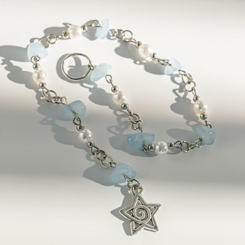 Красочные цепочки с косами в стиле панк из натуральных камней, кольца для волос для девочек, кулон в виде лунных звезд, искусственный жемчуг, бисер, повязка на голову с кисточками, украшения для волос, аксессуары