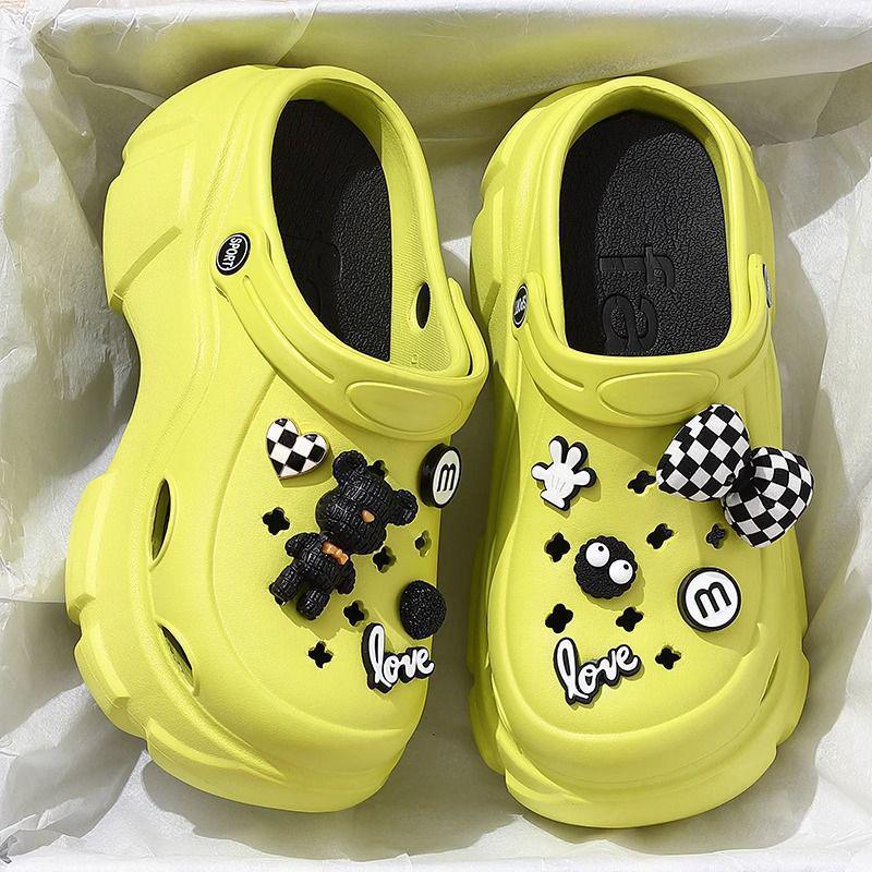 Женские летние 2024 года нескользящие пляжные сандалии Baotou на толстой подошве