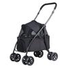 Foldable Pet Stroller for Small Medium Dogs Cats, 2 in 1 Detachable Lightweight 5.6kg Puppy Stroller with Brake Universal Wheels & Storage Basket,