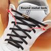NO.8 Semicircle No Tie Shoelaces Elastic Shoe Laces Sneakers Shoelace Metal Lock Lazy Laces for Kids and Adult One Size Fits All Shoe