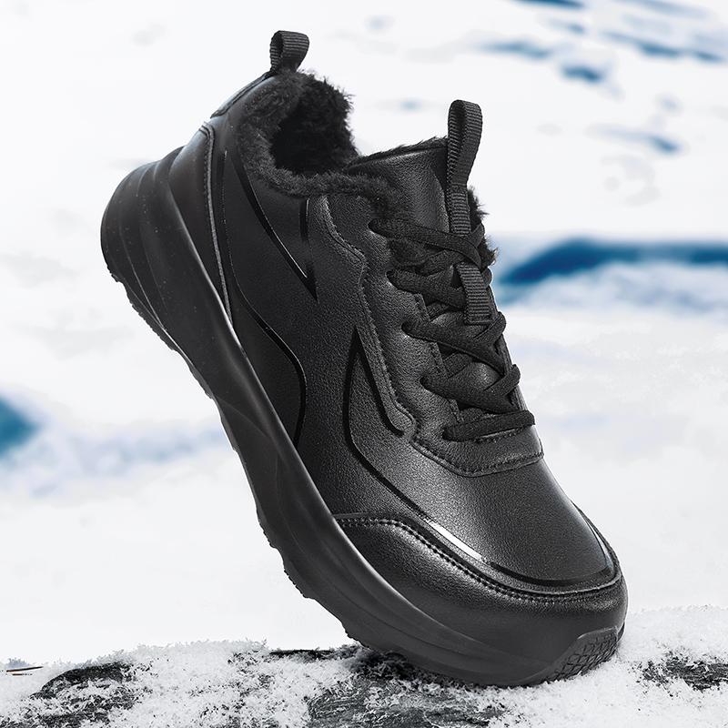 Мужские зимние ботинки большого размера из бархата и хлопка с утеплителем для снега