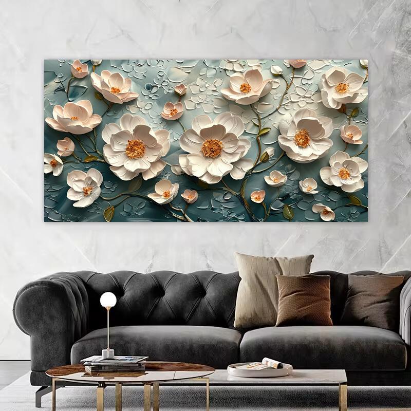 Цельный абстрактный цветочный плакат, современное украшение для дома, печать на холсте, настенная живопись, картина для гостиной, без рамки