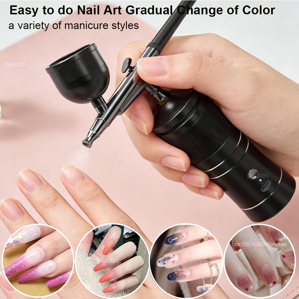 Airbrush with Compressor Airbrush Paint Mini Spray Gun for Painting Modeling Craft Portable Wireless Airbrush Painting Spray Gun
