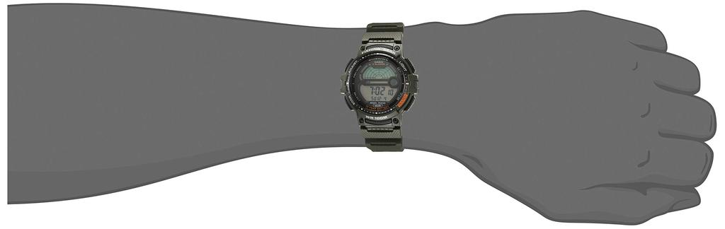 Casio Fishing Timer Quartz Watch with Resin Adult Men's Strap, Green,