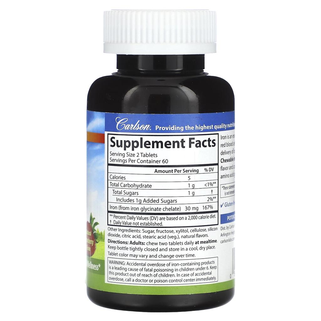 Chewable Iron, Natural Strawberry Flavor, 120 Tablets (15Mg per Tablet)