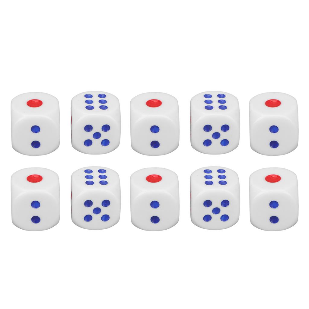 10pcs 6 Sided Dice Interesting Safe Waterproof Durable Portable Standard Dice for Entertainment