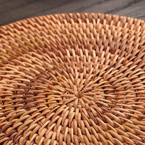 6 шт./набор подставок для напитков, набор круглых столовых приборов, подставок под тарелки, ковриков из ротанга, плетеных подложек, распродажа товаров