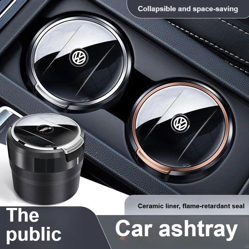 W160FOR Volkswagen's car ashtray: Creative and personalized, with a glow-in-car universal ceramic inner liner and multiple functions